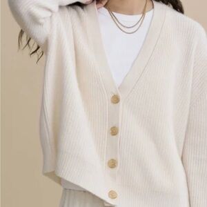 Jenni Kayne Cashmere Cocoon Cardigan Oversized Ivory - Pit2Pit 22 Inches - MINT